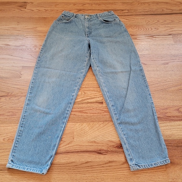 HUNT CLUB ♡ Vintage Hi-Rise Wide Leg Factory Faded Denim Blue Jeans 10P - Picture 5 of 16